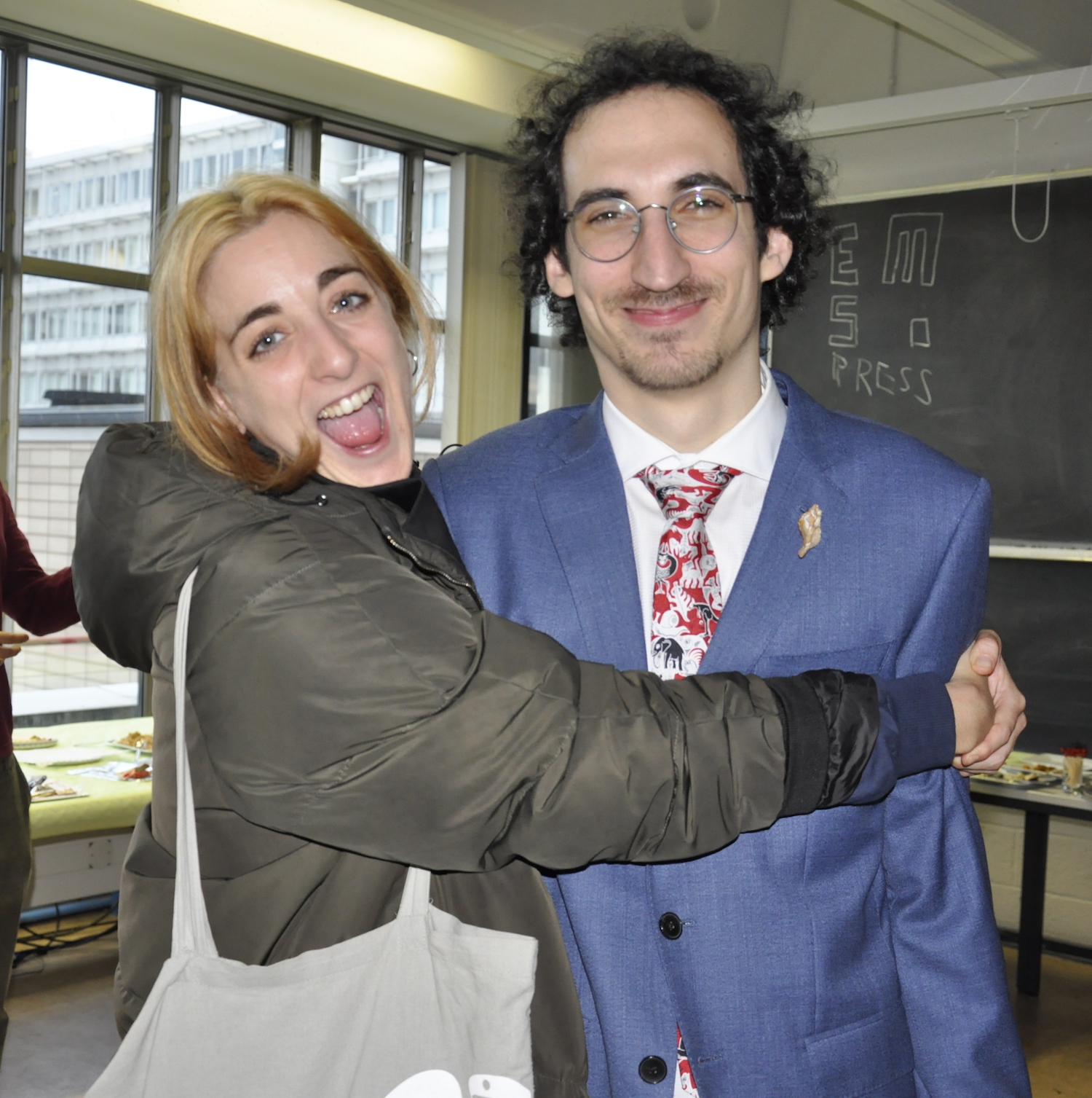 Josue Tonelli-Cueto with Justine Mullon after his doctoral defence.